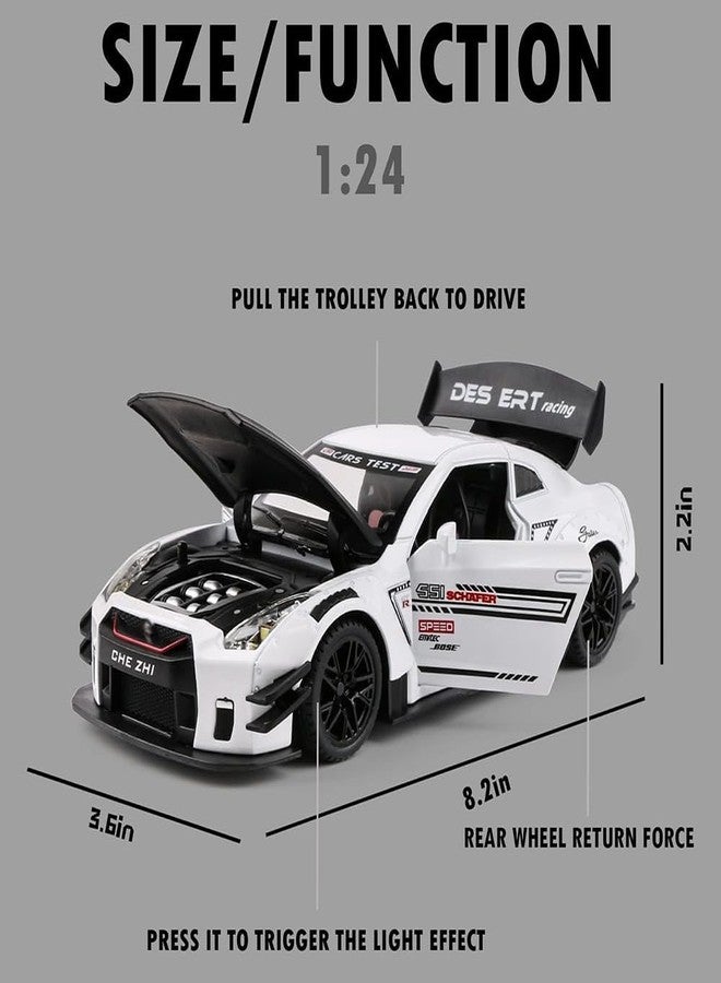 RAHU Diecast Car Model AMG GTR Super Sport Car car carfor Kids Light Sound Pullback with Openable 4 Doors - Image 2